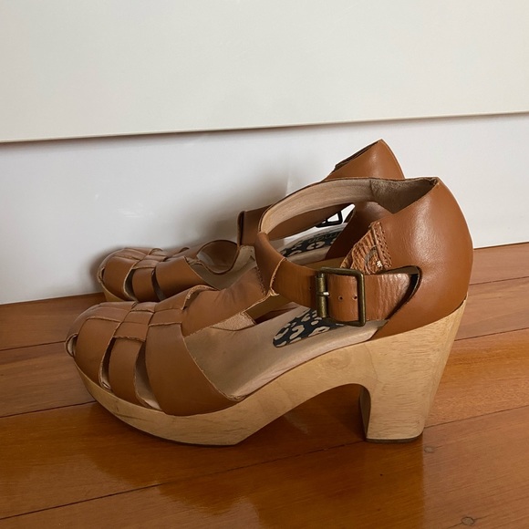 GORMAN Brown Clog Sandal Heels Size 40 - Picture 11 of 11